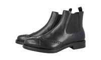 Prada Men's Black welt-sewn Leather Half-Boot 2TE130