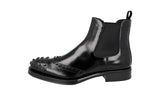 Prada Men's Black welt-sewn Leather Half-Boot 2TE131