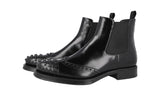Prada Men's Black welt-sewn Leather Half-Boot 2TE131