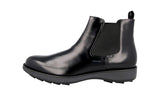 Prada Men's Black Brushed Spazzolato Leather Half-Boot 2TE136