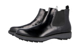 Prada Men's Black Brushed Spazzolato Leather Half-Boot 2TE136