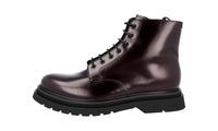 Prada Men's Brown Heavy-Duty Rubber Sole Leather Half-Boot 2TE141