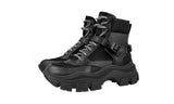 Prada Men's Black Heavy-Duty Rubber Sole Leather Boots 2TE153