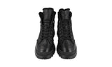 Prada Men's Black Heavy-Duty Rubber Sole Leather Half-Boot 2TE157