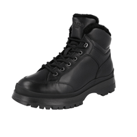 Prada Men's Black Leather Brixxen Shearling Half-Boot 2TE157