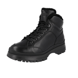 Prada Men's Black Leather Brixxen Shearling Half-Boot 2TE157