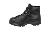 Prada Men's Black Leather Brixxen Shearling Half-Boot 2TE158