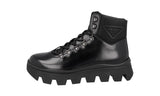 Prada Men's Black Heavy-Duty Rubber Sole Leather Brixxen Half-Boot 2TE170