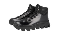 Prada Men's Black Brushed Spazzolato Leather Brixxen Half-Boot 2TE170