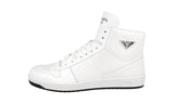 Prada Men's White Leather Downtown High-Top Sneaker 2TE183