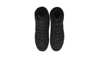 Prada Men's Black Leather Downtown Shearling Fur High-Top Sneaker 2TE189