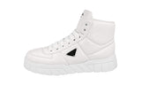Prada Men's White Leather Downtown Cloud Nappa High-Top Sneaker 2TE193