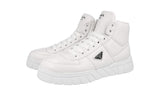 Prada Men's White Leather Downtown Cloud Nappa High-Top Sneaker 2TE193