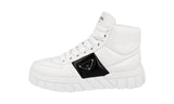 Prada Men's White Leather Padded Nappa High-Top Sneaker 2TE193