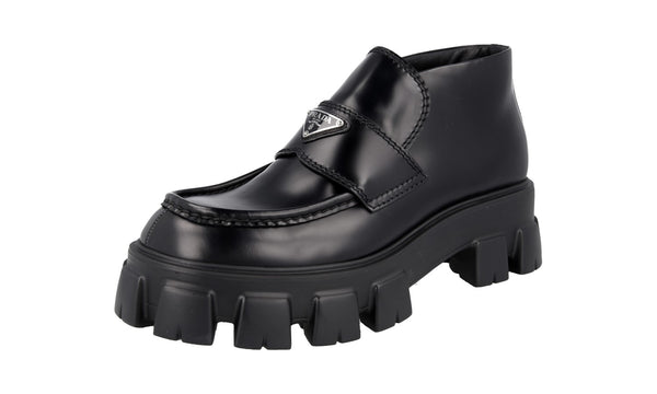 Prada Men's 2TE194 B4L F0002 Brushed Spazzolato Leather Business Shoes