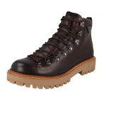 Prada Men's Brown Leather Brixxen Booties Winter Boots 2TE207