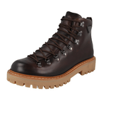 Prada Men's Brown Leather Brixxen Booties Winter Boots 2TE207