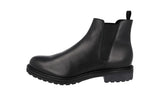 Prada Men's Black welt-sewn Leather Shearling Half-Boot 2TF029