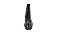 Prada Men's Black Brushed Spazzolato Leather Half-Boot 2TG078