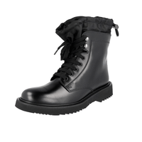 Prada Men's Black Brushed Spazzolato Leather Half-Boot 2TG078