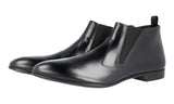 Prada Men's Black Brushed Spazzolato Leather Half-Boot 2TG087