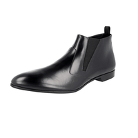 Prada Men's Black Brushed Spazzolato Leather Half-Boot 2TG087