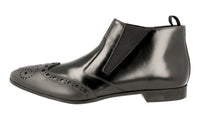 Prada Men's Black Full Brogue Leather Half-Boot 2TG088