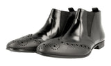 Prada Men's Black Full Brogue Leather Half-Boot 2TG088