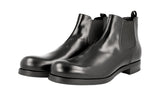 Prada Men's Black Brushed Spazzolato Leather Half-Boot 2TG103