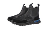 Prada Men's Black Leather Mechano Chelsea High-Top Sneaker 2TG139