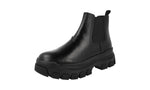 Prada Men's 2TG154 OLV F0002 Heavy-Duty Rubber Sole Leather Half-Boot