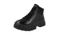 Prada Men's 2TG155 3ONL F0002 Heavy-Duty Rubber Sole Leather Half-Boot