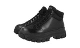 Prada Men's Black Heavy-Duty Rubber Sole Leather Half-Boot 2TG155