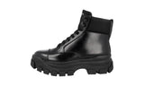 Prada Men's Black Heavy-Duty Rubber Sole Leather Half-Boot 2TG156