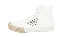 Prada Men's White Cassetta Wheel High-Top Sneaker 2TG158