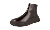 Prada Men's 2TG168 B4L F0003 Brushed Spazzolato Leather High-Top Sneaker