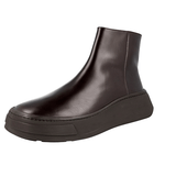Prada Men's Brown Brushed Spazzolato Leather High-Top Sneaker 2TG168