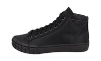 Prada Men's Black Cassetta Wheel High-Top Sneaker 2TG170