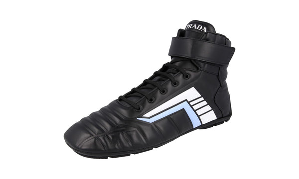 Prada Men's 2TG172 A21 F014B Leather High-Top Sneaker