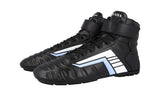 Prada Men's Black Leather Rev High-Top Sneaker 2TG172