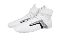 Prada Men's White Leather Rev High-Top Sneaker 2TG172