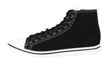 Prada Men's Black Synthesis Pointy Pointed Toe High-Top Sneaker 2TG177