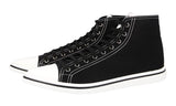 Prada Men's Black Synthesis Pointy Pointed Toe High-Top Sneaker 2TG177