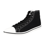 Prada Men's Black Synthesis Pointy Pointed Toe High-Top Sneaker 2TG177