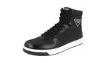 Prada Men's 2TG179 2OGR F0002 Leather High-Top Sneaker