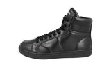 Prada Men's Black Leather Downtown Nappa High-Top Sneaker 2TG184