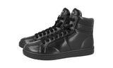 Prada Men's Black Leather Downtown Nappa High-Top Sneaker 2TG184