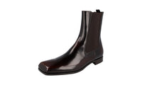 Prada Men's 2TG206 P39 F0038 Brushed Spazzolato Leather Half-Boot