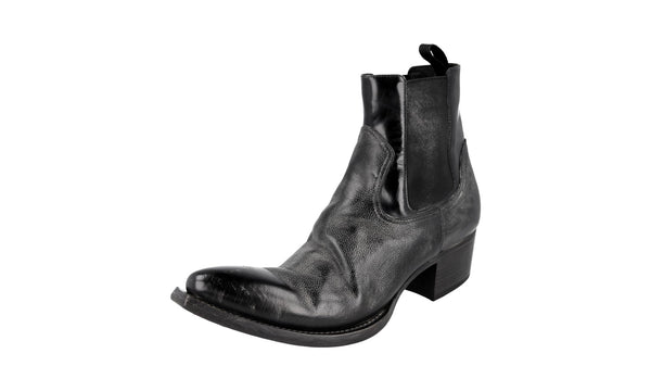 Prada Men's 2TG210 3LMM F0002 Leather Half-Boot