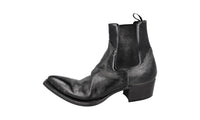 Prada Men's Black Leather Cowboy Half-Boot 2TG210